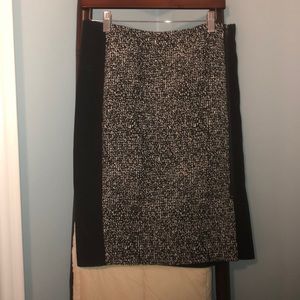 Ann Taylor black skirt with patterned front panel